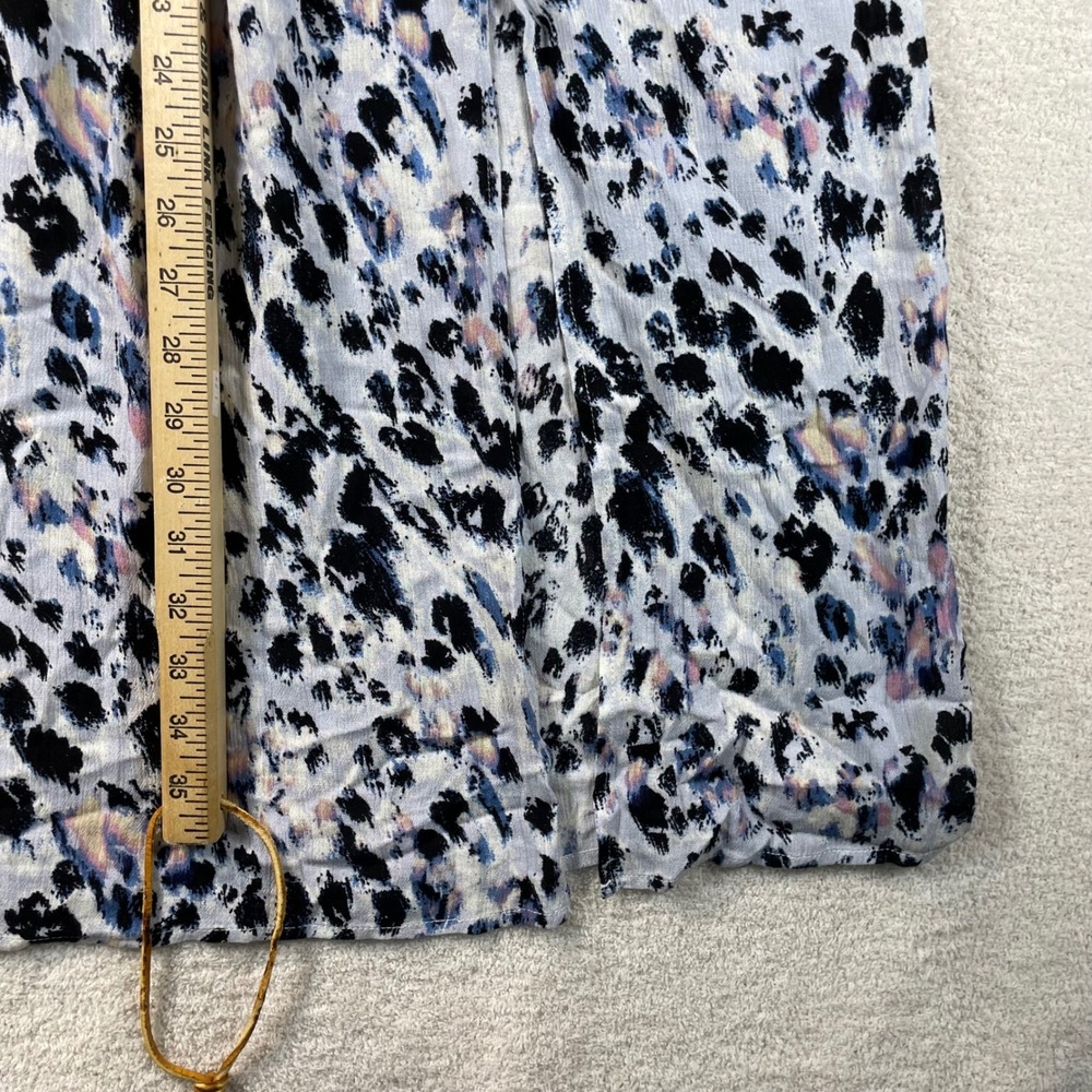 off shoulder maxi dress pastel animal print soft surroundings M flowy leg slits - Picture 7 of 9